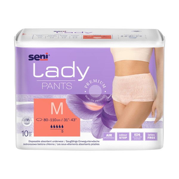 Seni Lady Pants, majtki chłonne, rozmiar M, 10 szt.