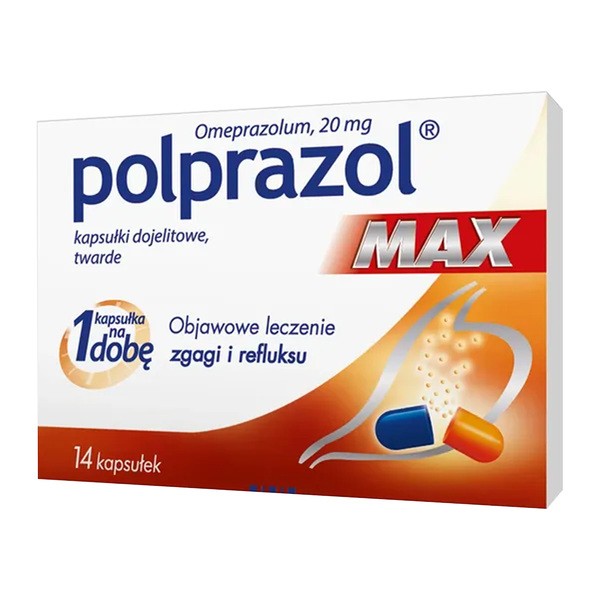 Polprazol Max, 20 mg, kapsułki dojelitowe, twarde, 14 szt.