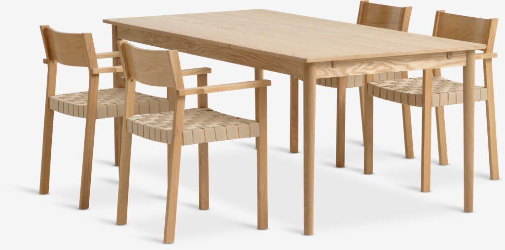 MARSTRUP VADEHAVET MARSTRUP L190/280 egetræsbord 4 VADEHAVET eg stol
