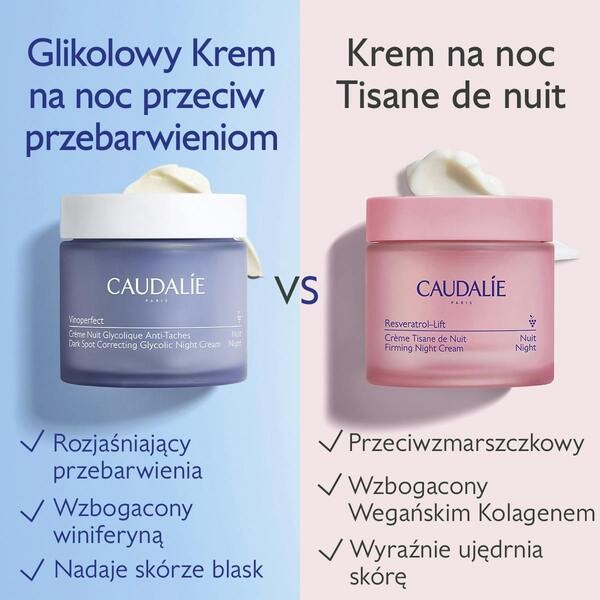 Caudalie Vinoperfect, glikolowy krem na przebarwienia na noc, 50 ml