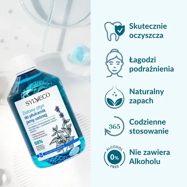 Sylveco, płyn do płukania jamy ustnej, ziołowy, 500 ml