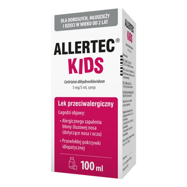 Allertec Kids, 5 mg/5 ml, syrop, 100 ml
