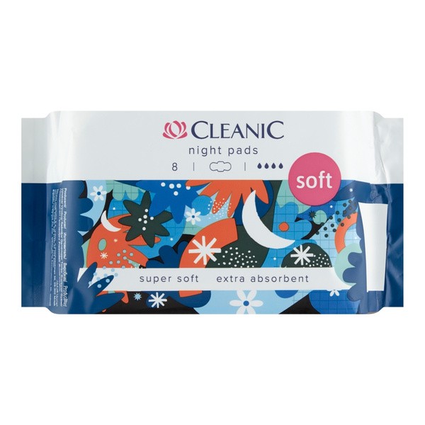 Cleanic Soft Night, podpaski higieniczne, 8 szt.