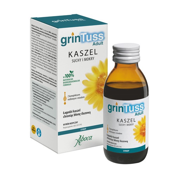 GrinTuss Adult, syrop na kaszel suchy i mokry, 128 g
