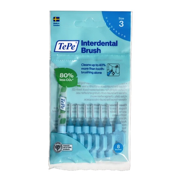 TePe Original, szczoteczki międzyzębowe, niebieskie (0,6 mm), 8 szt.