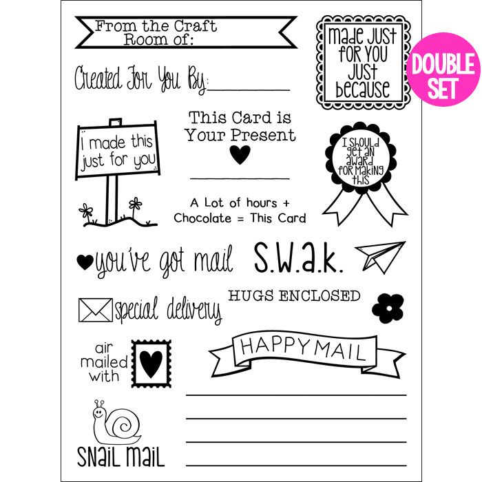 Card & Envelope Clear Stamps DOUBLE SET