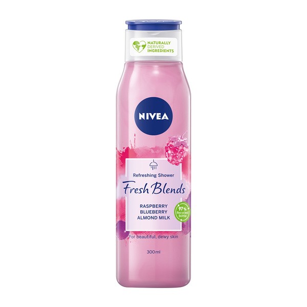 Nivea Fresh Blends, żel pod prysznic, malina i borówka, 300 ml