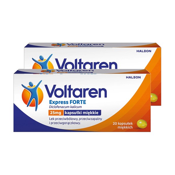 Zestaw 2x Voltaren Express Forte, 25 mg, kapsułki miękkie, 20 szt.