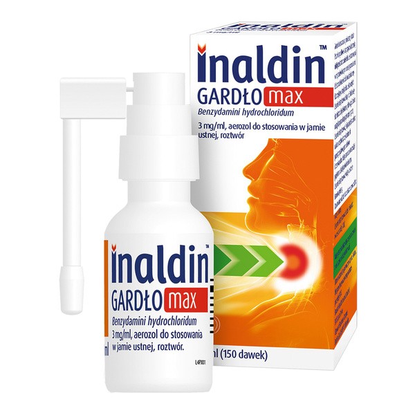 Inaldin Gardło Max, 3 mg/ml, aerozol do stosowania w jamie ustnej, 30 ml