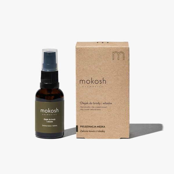 Mokosh, olejek do brody i włosów zielona kawa z tabaką, 30 ml