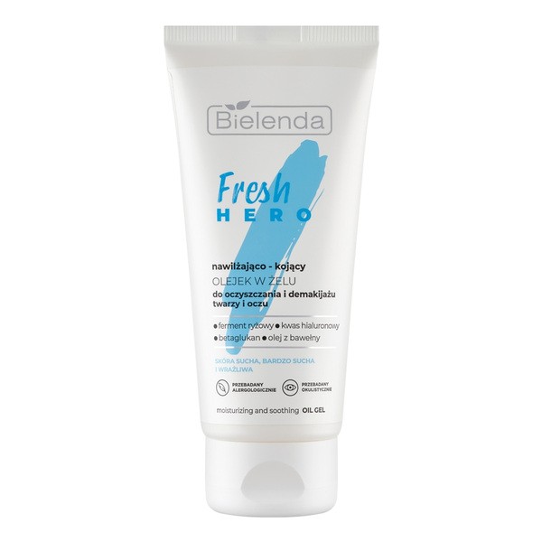 Bielenda Fresh Hero, olejek w żelu do demakijażu twarzy i oczu, nawilżająco-kojący, 90 g