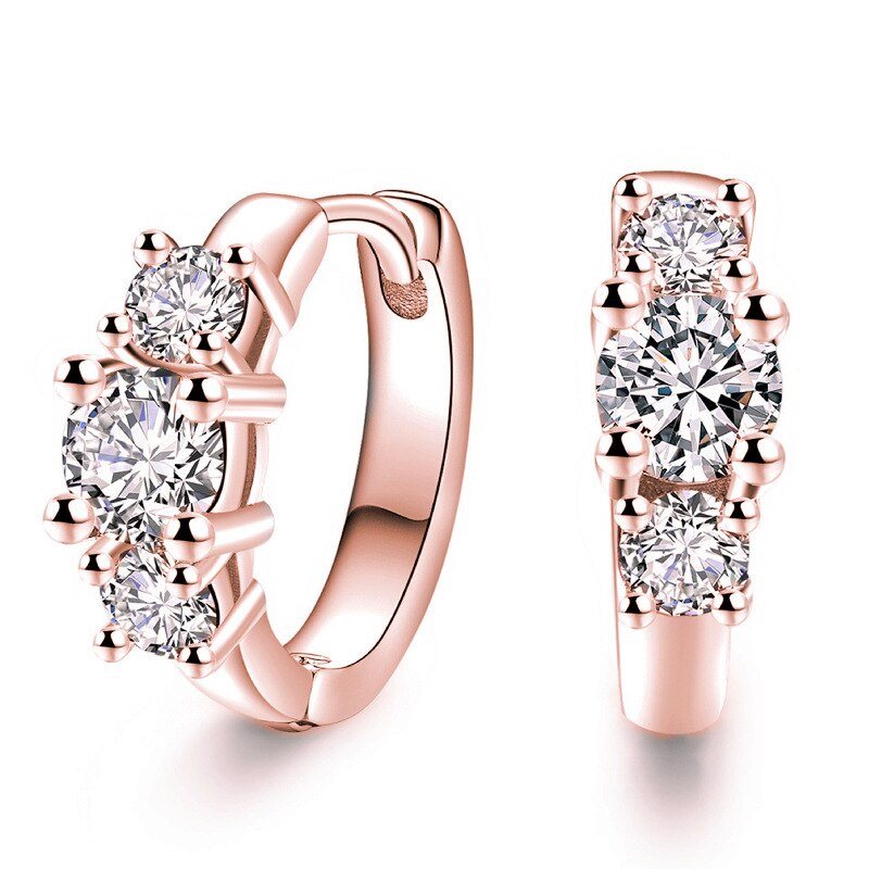 Modne kolczyki ze srebra proby 925 bizuteria z kamien cyrkonowy akcesoria spadek kolczyki dla kobiet slubne ozdoby imprezowe rozowe zloto