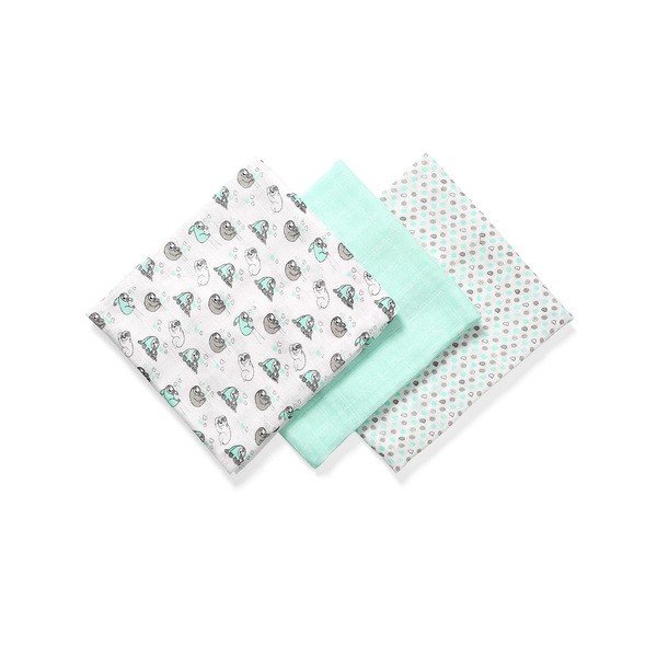 BabyOno, naturalne pieluszki z włókien bambusa organicznego, kolor miętowy, 3 szt.