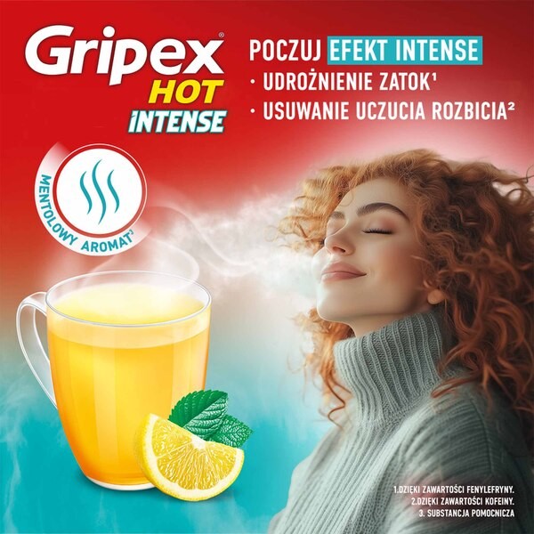 Gripex Hot Intense, proszek do sporządzenia roztworu doustnego, 12 saszetek