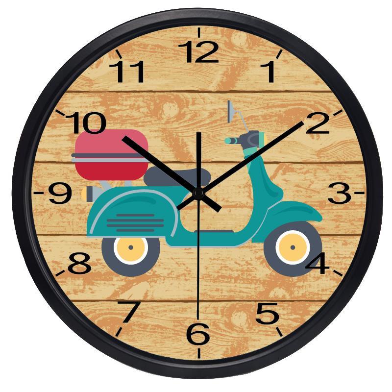 Retro elektrische auto wandklok voor meisjeskamer, stil, decoratief, vintage horloge