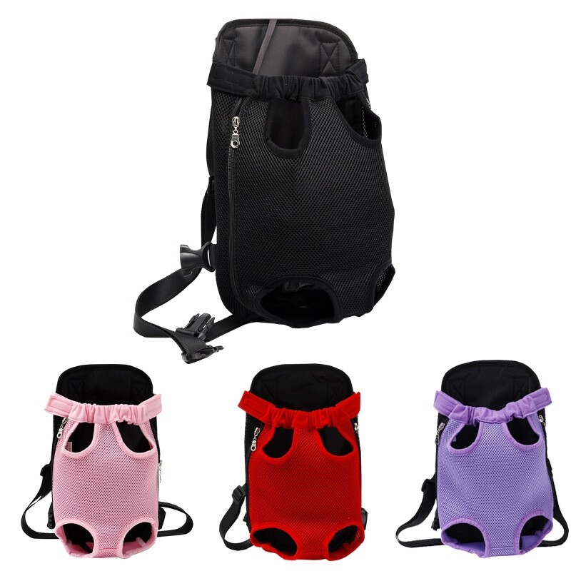 Pet Carrier Dog Front Chest Backpack Five Holes Backpack Dog Outdoor Carrier Tote Bag Sling Holder Mesh Cat Puppy Dog Carrier