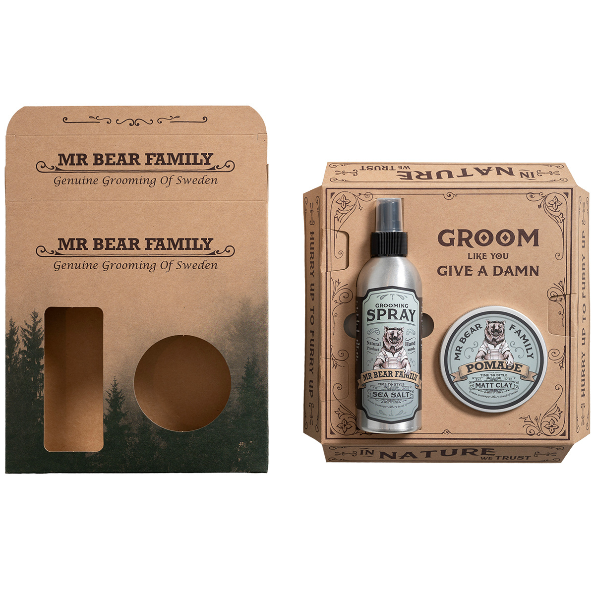 Mr Bear Family Kit Spray and Pomade