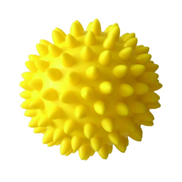 Qmed Massage Balls, piłeczka rehabilitacyjna z kolcami, średnica 8 cm, żółta, 1 szt.