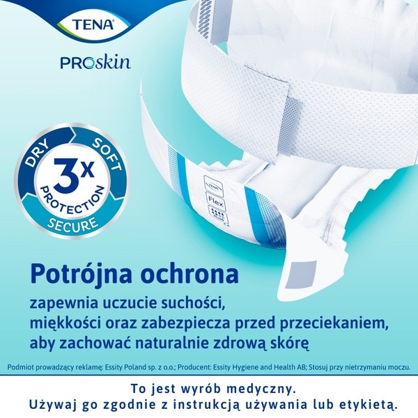 Tena ProSkin Flex Plus, pieluchomajtki, rozmiar S, 30 szt.