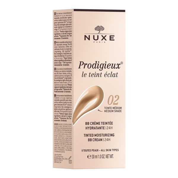 Nuxe Prodigieux, nawilżający krem BB, średni 02, 30 ml