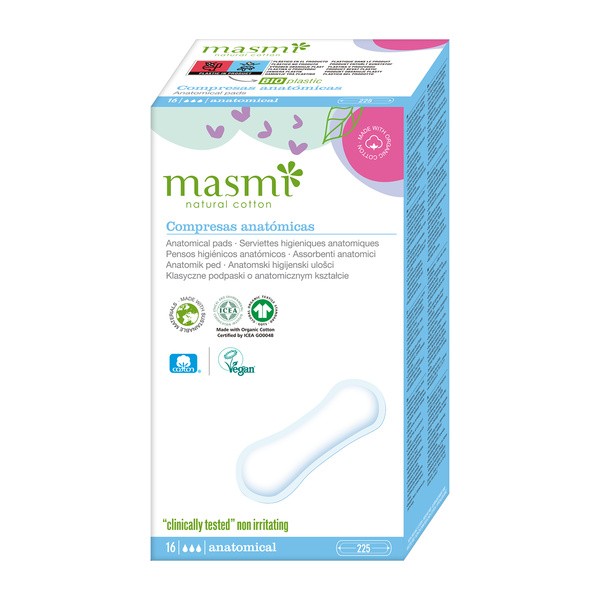 Masmi, klasyczne podpaski o anatomicznym kształcie, 16 szt.