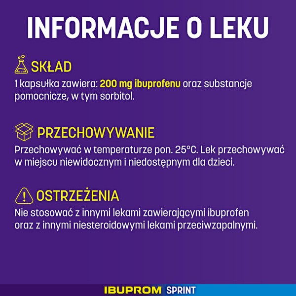 Ibuprom Sprint, 200 mg, kapsułki miękkie, 40 szt.