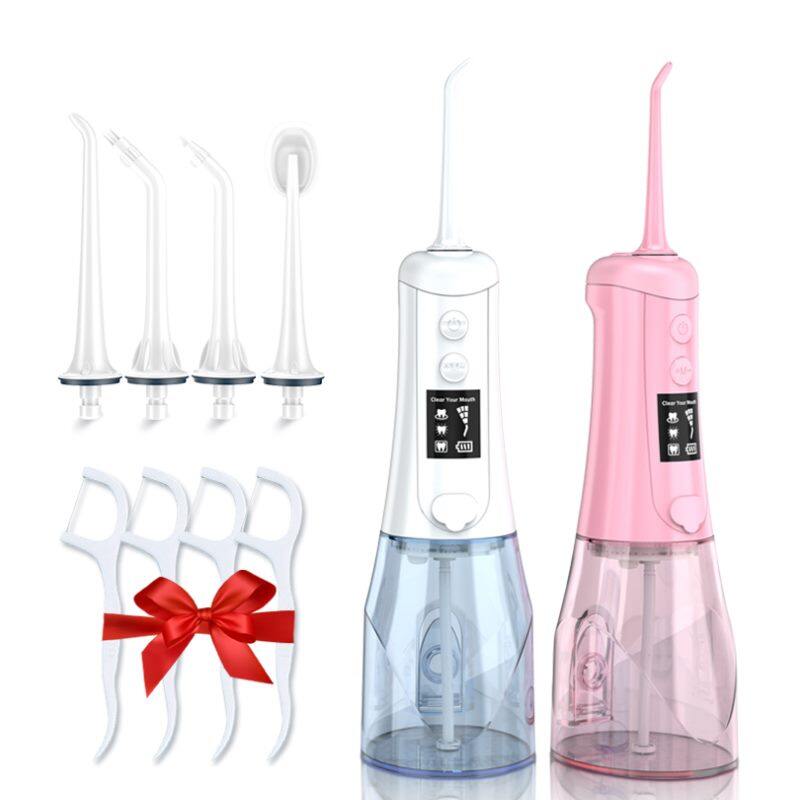 Idropulsore Orale Senza Fili, Ricaricabile, Impermeabile, con Display LED, 3 Modalità di Pulizia, Ideale per Tutta la Famiglia