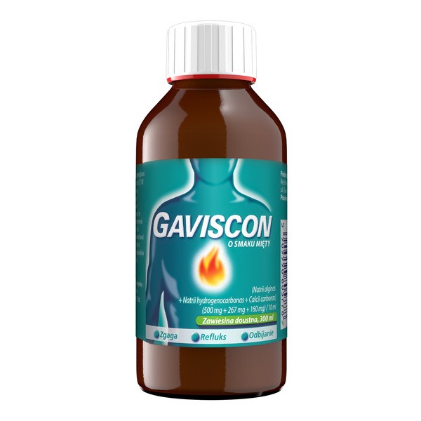 Gaviscon o smaku mięty, zawiesina doustna, 300 ml