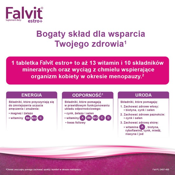 Falvit estro +, tabletki powlekane, 60 szt.