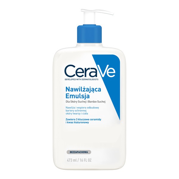 Zestaw CeraVe, nawilżająca emulsja dla skóry normalnej, suchej i bardzo suchej, 473 ml + opakowanie uzupełniające refill, 473 ml
