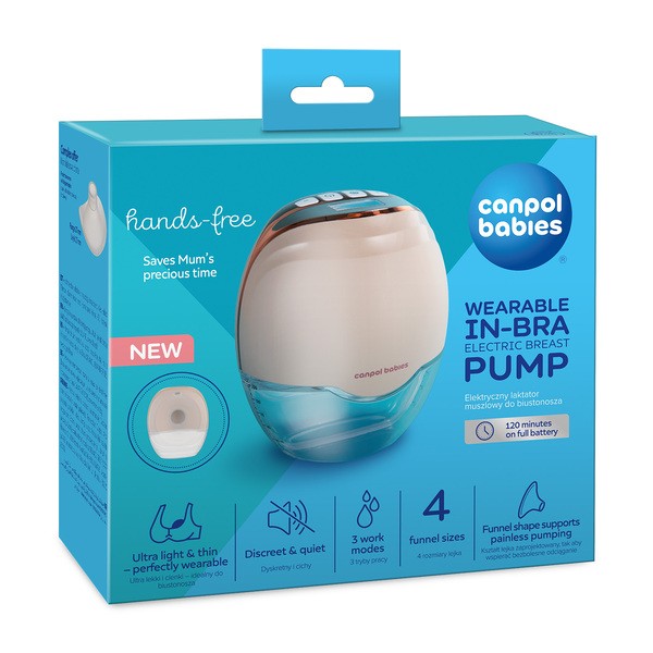 Canpol Babies Hands-Free, podwójny laktator bezprzewodowy, muszlowy, 2 szt.