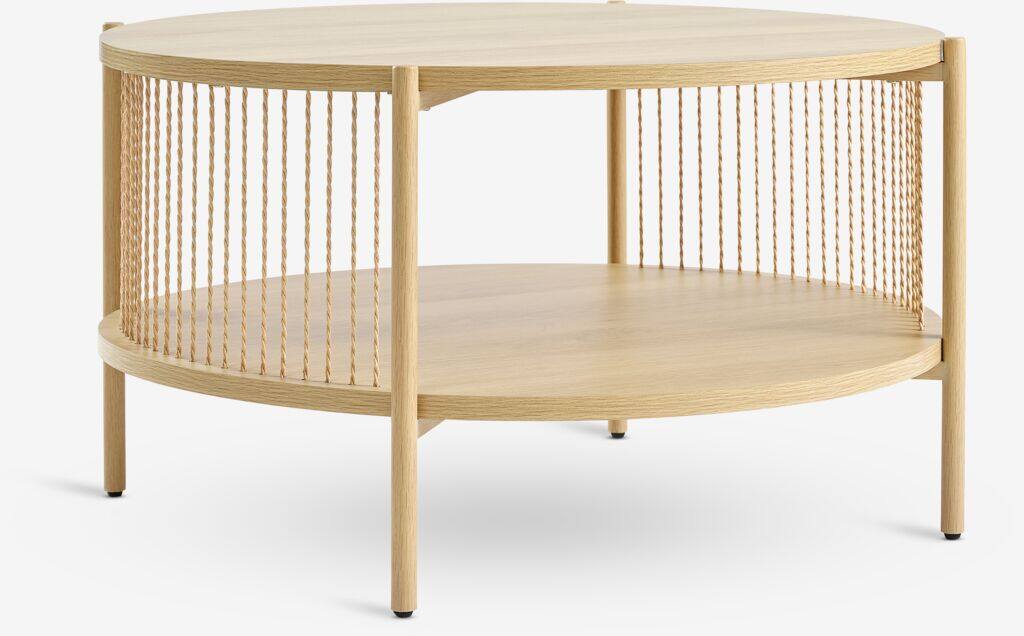 SNESLEV sofabord Ø70 i egetræsfarve