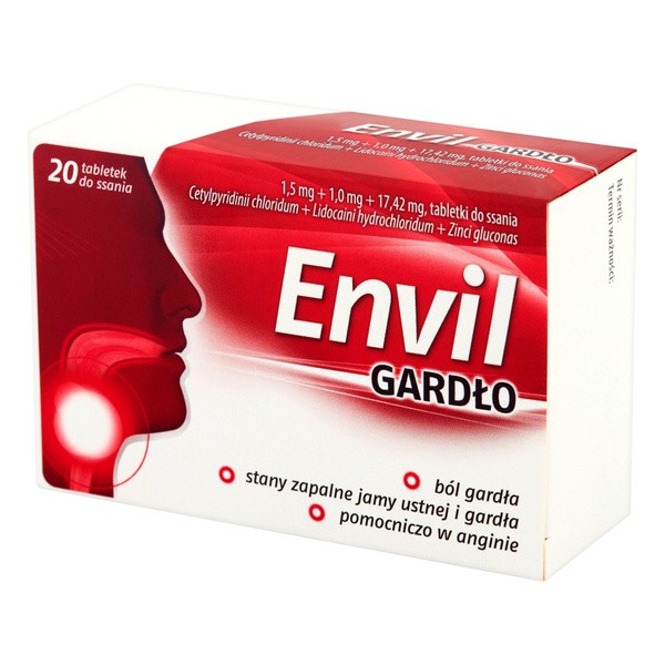 Envil gardło, tabletki do ssania, 20 szt.