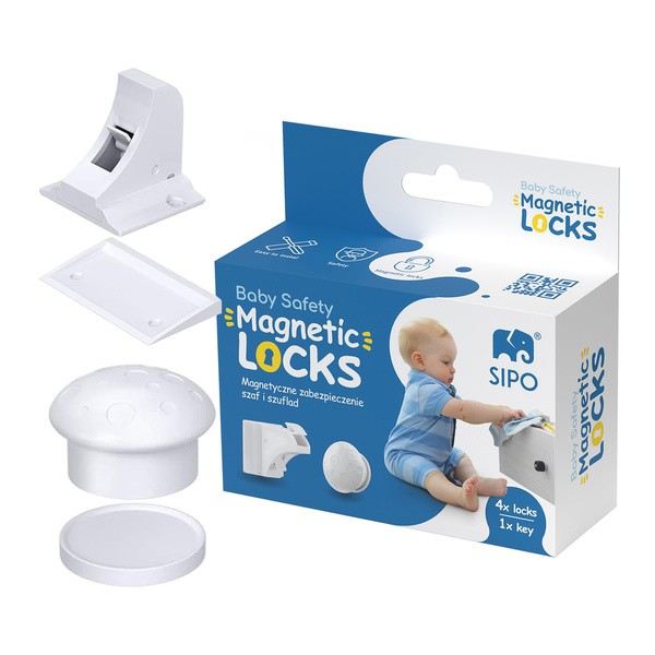 Sipo, magnetyczne zabezpieczenie do szaf i szuflad, 4 szt.