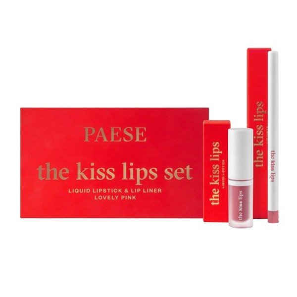 Paese, The Kiss Lips, zestaw pomadka i konturówka, 03 Lovely Pink