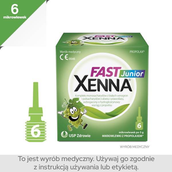 Xenna Fast Junior, mikrowlewka doodbytnicza, 5 g x 6 szt.