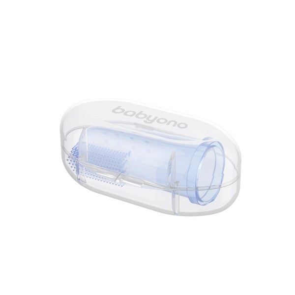 BabyOno, szczoteczka do zębów dla niemowląt, na palec, niebieska, 1 szt.