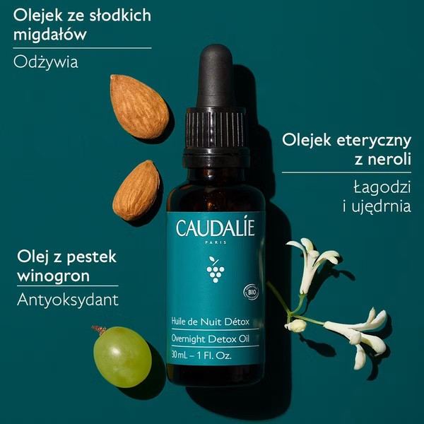 Caudalie Vinoclean, olejek do twarzy Nocny Detox, 30 ml