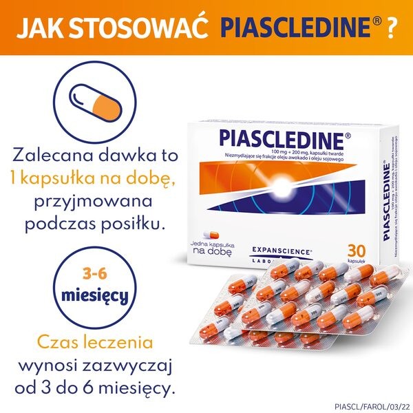 Piascledine, 100 mg + 200 mg, kapsułki twarde, 30 szt.