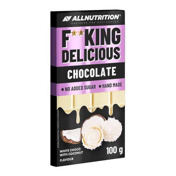 Allnutrition Fitking Chocolate White Choco With Coconut, biała czekolada z dodatkiem wiórków kokosowych, 100 g
