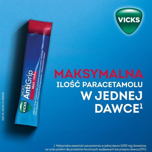 Vicks AntiGrip Max, granulki do sporządzania roztworu doustnego, 10 saszetek