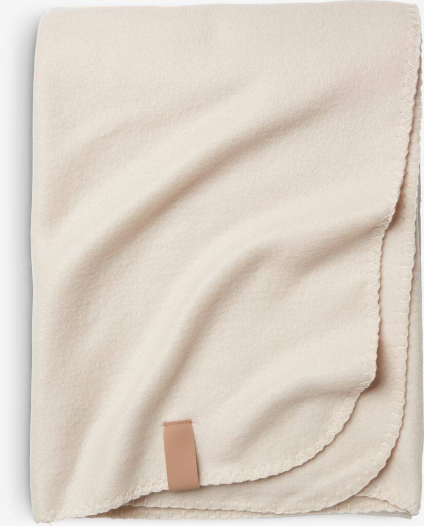 DAY LILY fleece tæppe 130x170 sandfarvet