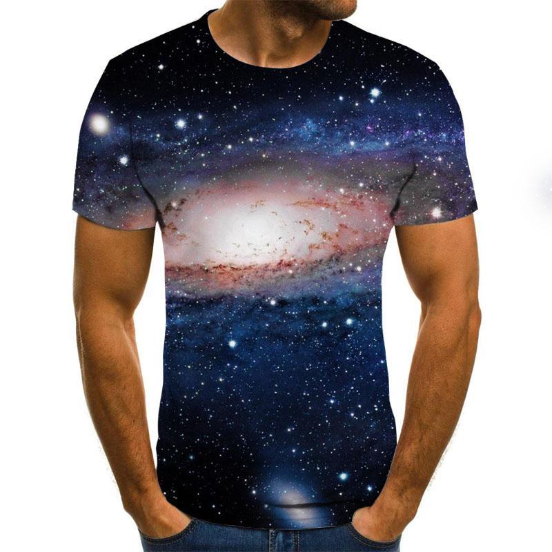 Summer 3D Printing Men T Shirt Casual Short Sleeve O Neck Men T Shirt Fashion Galaxy Star Print 3D T Shirt Top