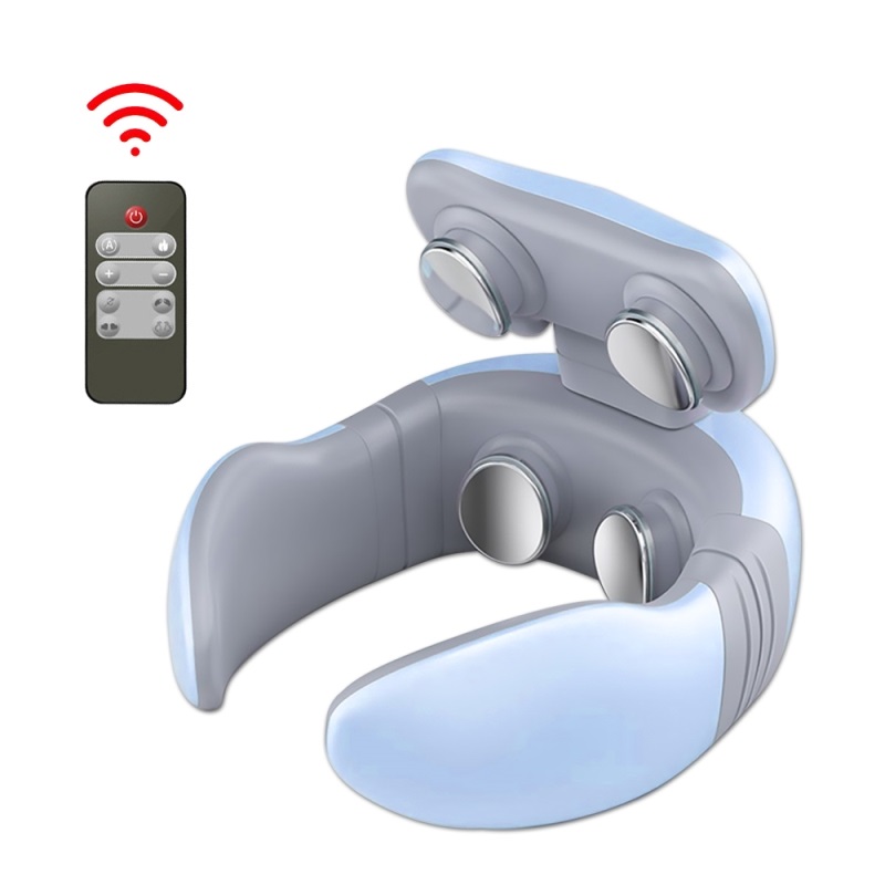 Masażer szyi Bezprzewodowe urządzenie do masażu z inteligentnym impulsem elektrycznym i funkcją ogrzewania. Masaż kręgów szyjnych. Akumulatorowy, łagodzący ból. Relaks.