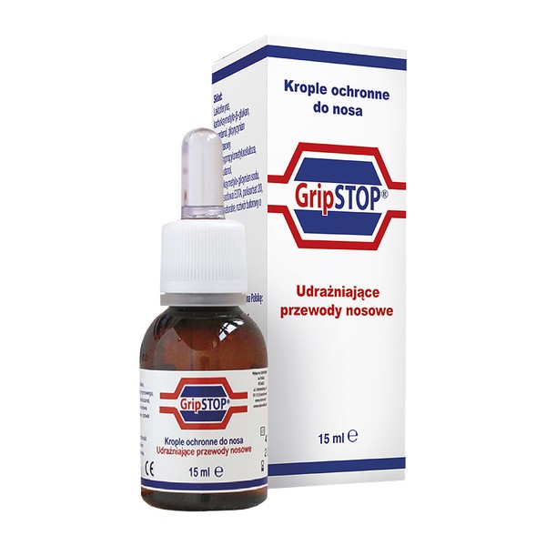 GripSTOP, krople ochronne do nosa, 15 ml
