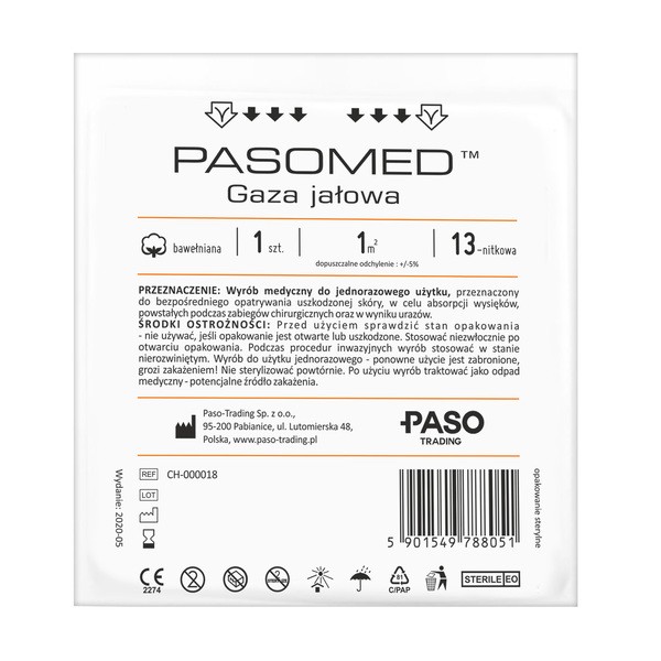 Gaza jałowa, 13 nitkowa, 1 m2, 1 szt. (Paso)