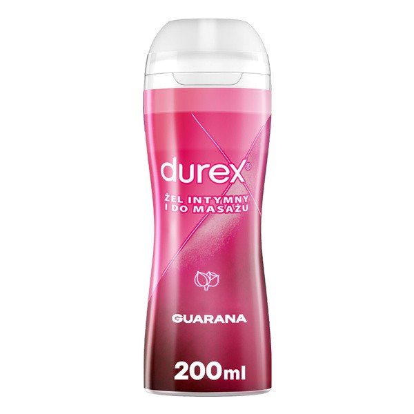 Durex Play 2w1 Massage Lube, stymulujący żel intymny i do masażu z pobudzającą guaraną, 200 ml
