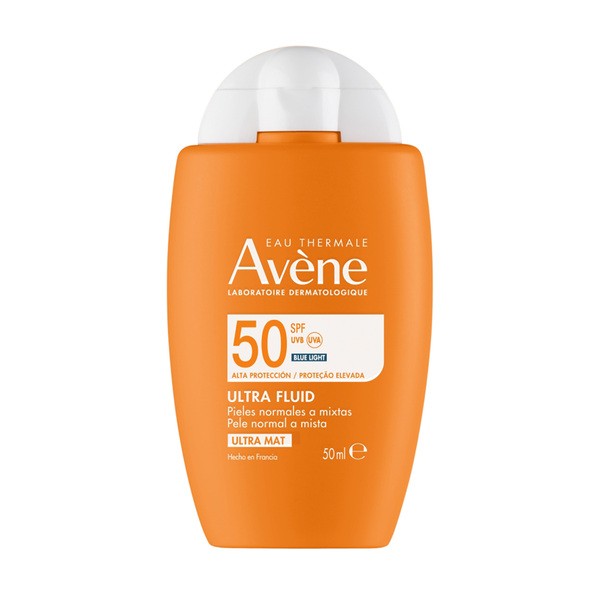 Avene Eau Thermale Ultra Fluid SPF50, wysoka ochrona przeciwsłoneczna niewidoczna na skórze, 50 ml