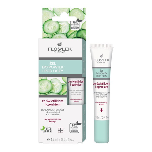 Flos-Lek, żel do powiek i pod oczy ze świetlikiem i ogórkiem, 15 ml