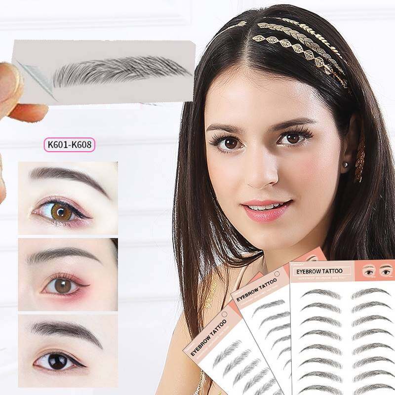 Sobrancelhas postiças 4D com aparência autêntica, 10 pares, para design e modelagem. Maquiagem e aplicação de maquiagem para sobrancelhas.
